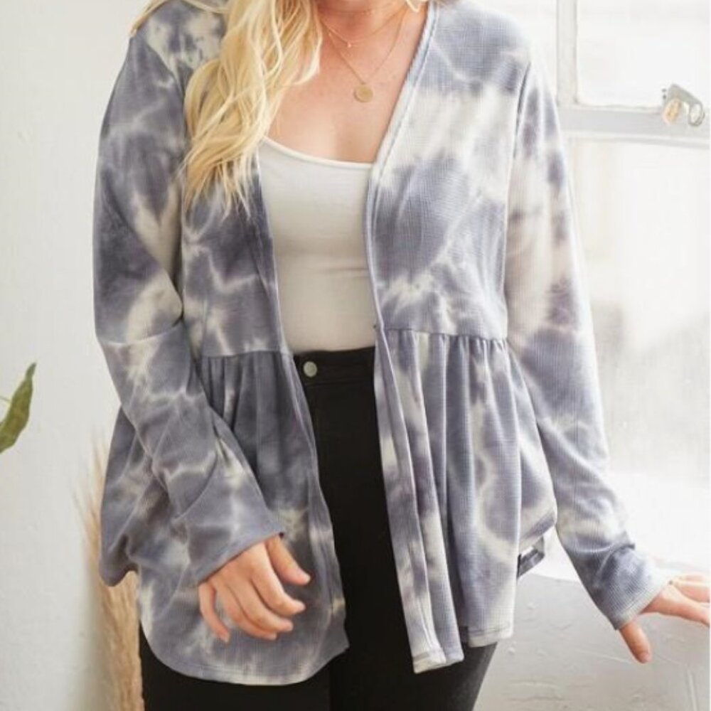 Plus Tie Dye Open Front Cardigan